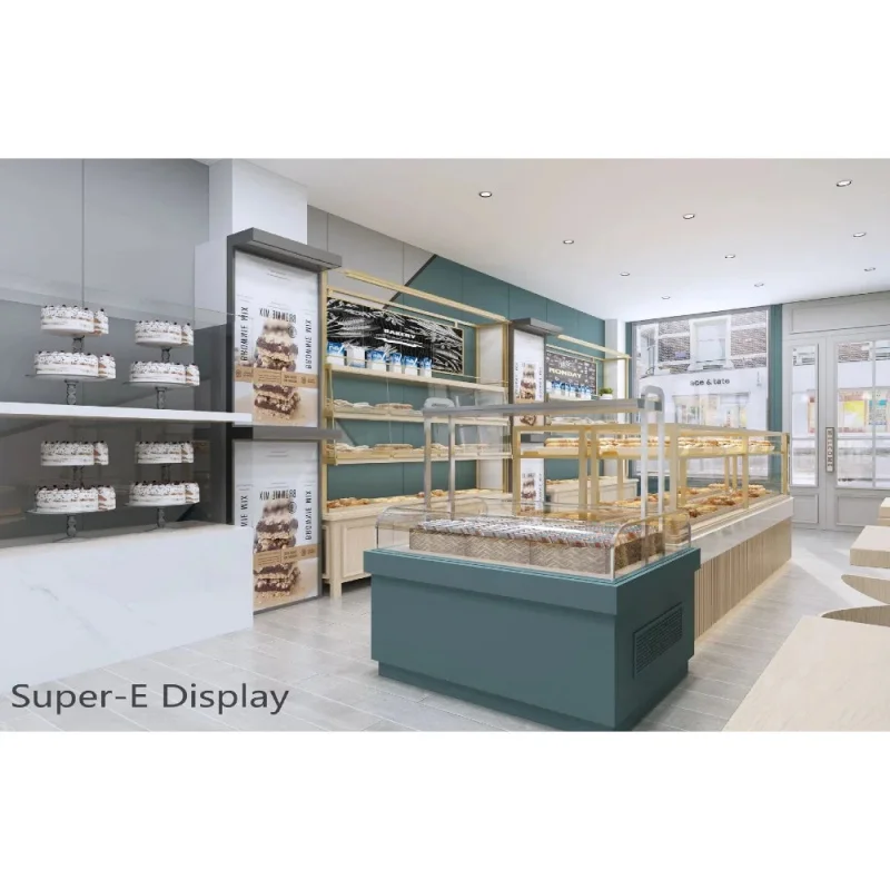 

Customize.Modern Bread and Cake Display Counter Wooden Furniture Bakery Display One-stop Interior Decoration