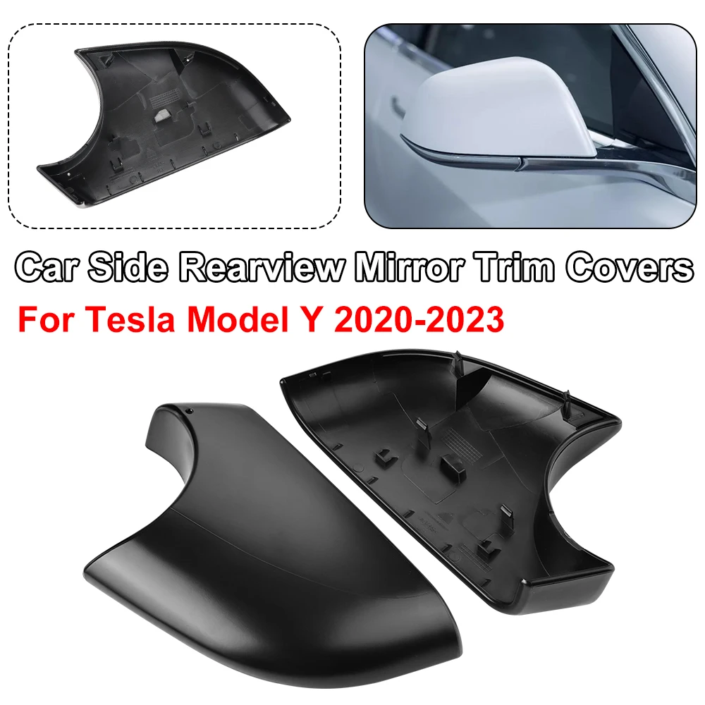 IPENGEN Car Side Door Wing Rearview Mirrors Lower Cover Holder for Tesla Model 3 2020 2021 2022 2023 Black 8202202 8202203