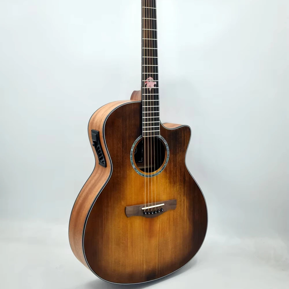 40-Inch Resonator Acoustic Electric Guitars Spruce Mahogany Hot Sale Chinese 6-String Guitar Direct Factory Supply