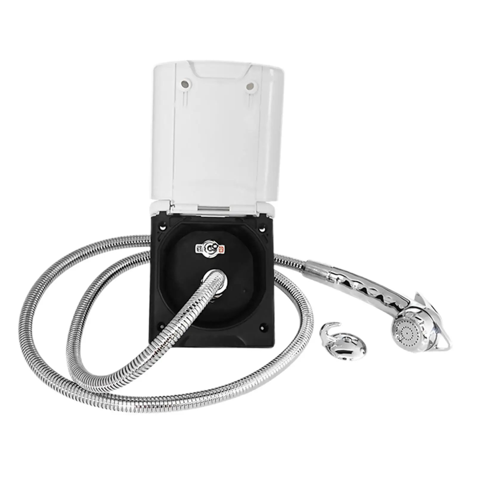 

Caravan Outdoor Shower Trailer Cowboy Shower Box Kit Universal Plastic Faucet Hose Rotatable Spray Head for RV Campers