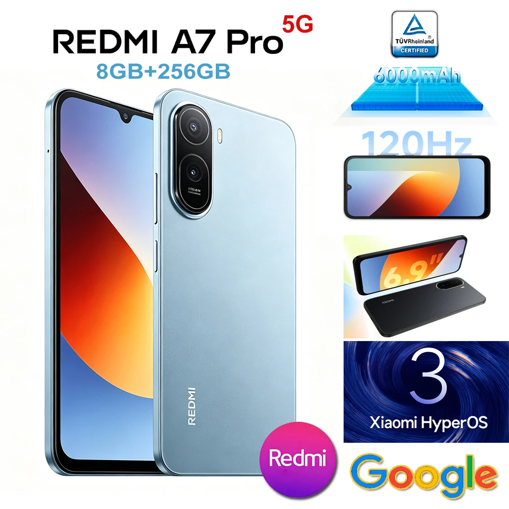 Redmi A7Pro fashion ultra-thin smart phone full netcom 8GB+256gb memory 6300mah long battery life and large battery camera phone