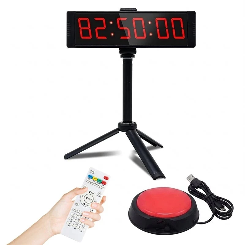 T19C Stopwatch With Start/Stop Button, LED Digital Timer With Remote, Countdown Clock With Buzzer, Gym Clock EU Plug