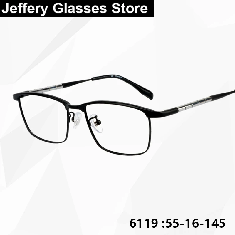 

Japanese Handmade Men Z Titanium Rectangle Glasses Frame Business Fashion Ultralight Eyeglasses 145mm Big Face Eyewear Spectacle