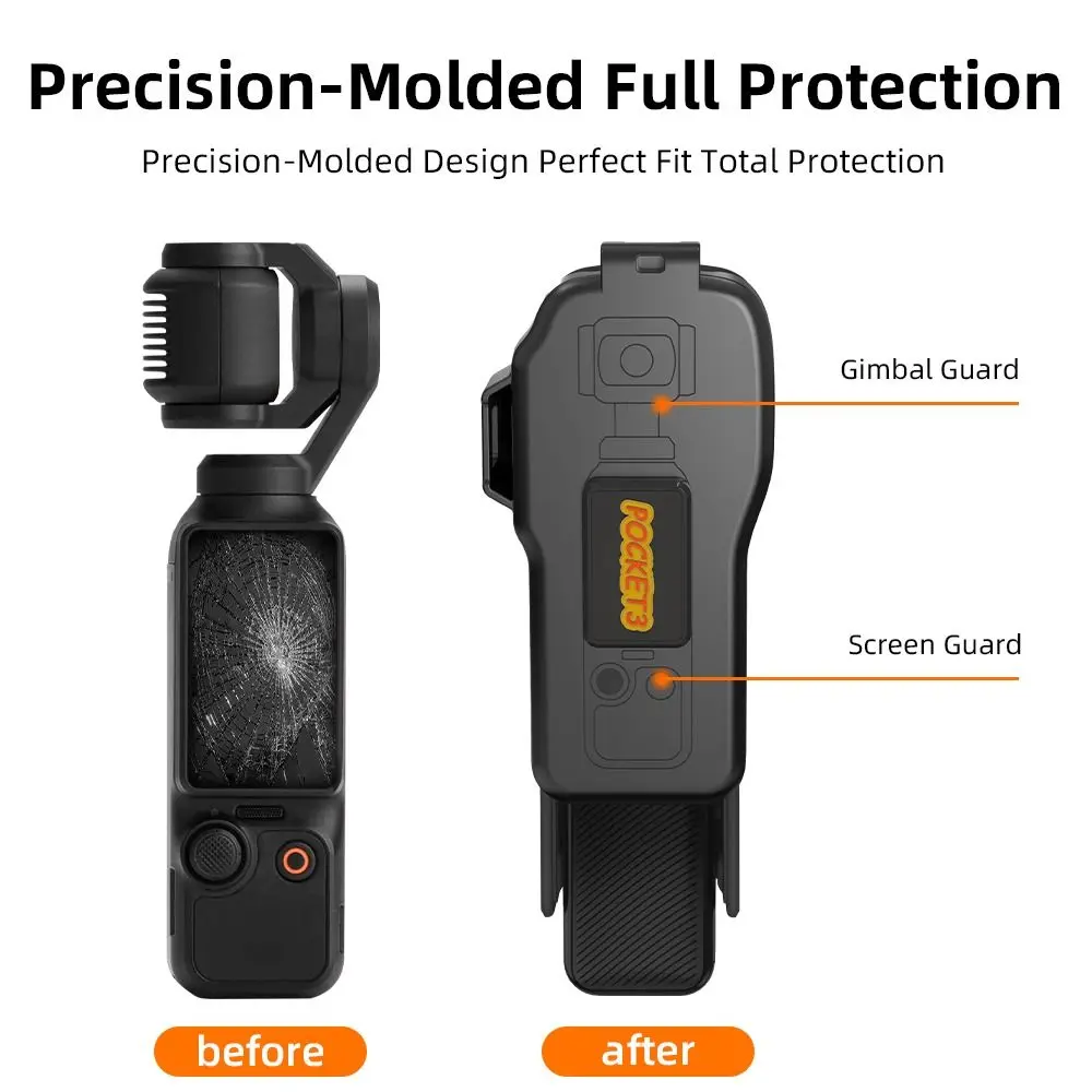 Anti-fall Protective Lid Quick Release Rotatable Pattern Flip Upper Cover with Lens Filters Storage for DJI Osmo Pocket 3