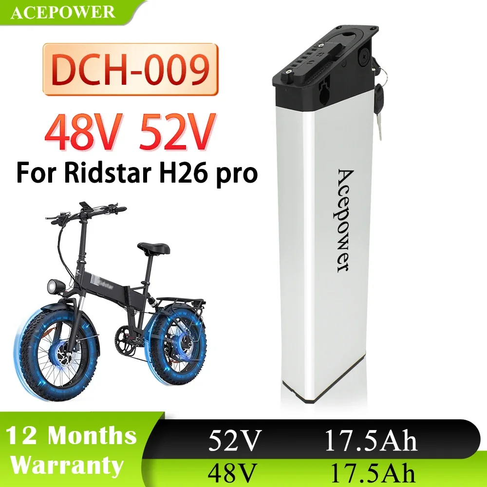 For Ridstar DC-26 Ridstar H26 pro Ebike Battery 48V 13Ah 16Ah 17Ah 17.5Ah Battery for Ridstar Winter H20 Folding Ebike Batteries