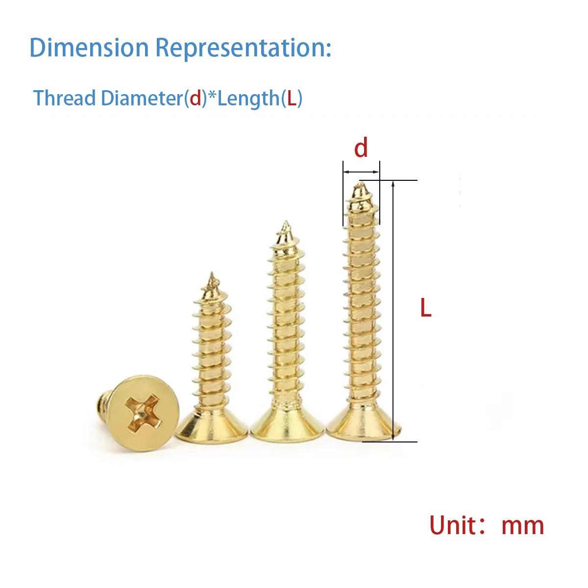 

Copper Self Tapping Screw Pure Copper Countersunk Head Cross Self Tapping Screw Brass ScrewM2M3M3.5M4M5M6M8