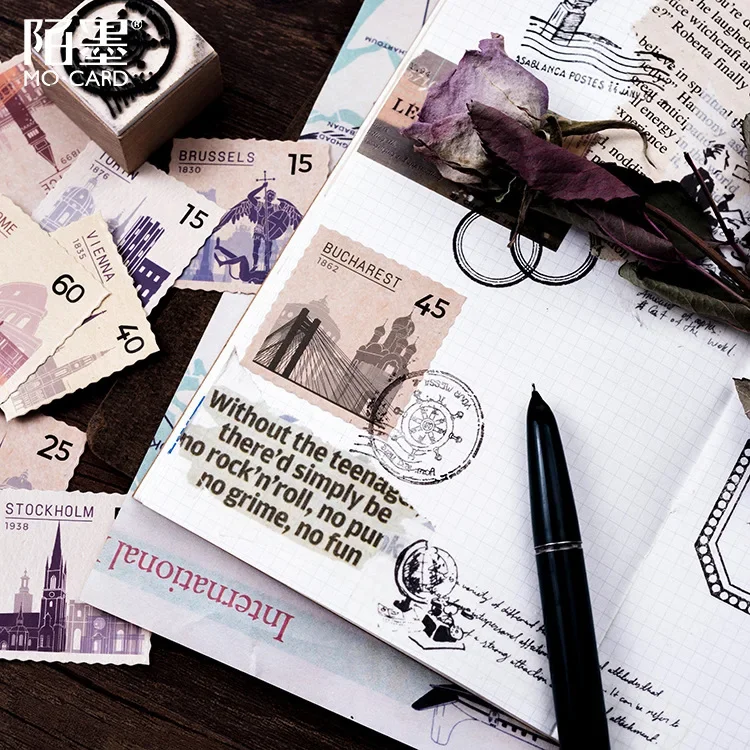 46 шт., наклейки в стиле ретро