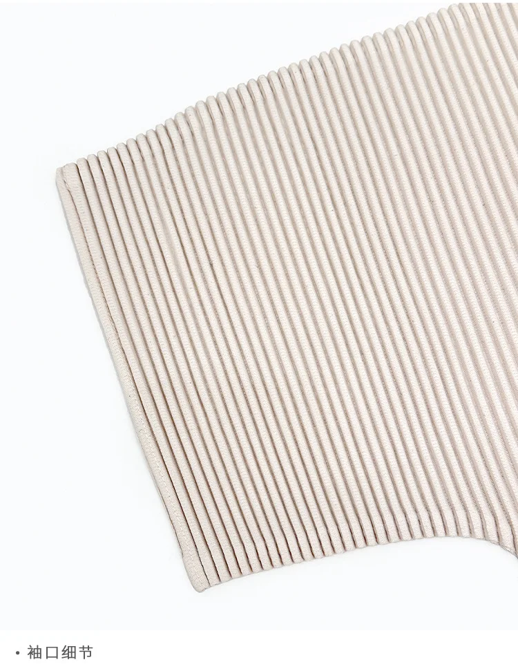 Miyake Plissierter Damen-Cardigan mit Ausschnitten, Einzelknopf, 3/4-Ärmel, Leicht, Locker, Einfarbig, Lässig, Sommer, Damen-Oberbekleidung – Detail 18