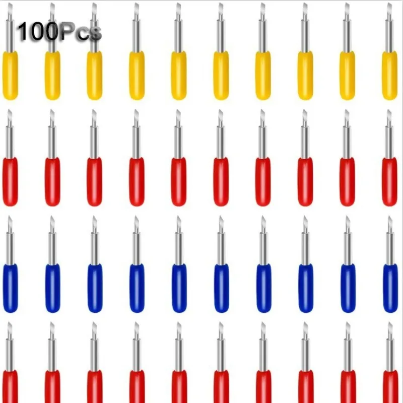 100Pcs Plotter Blade 30/45/60 Degree Milling Cutter Blades Cutter Offset Replacement Carving Tool Reflective Film Lettering