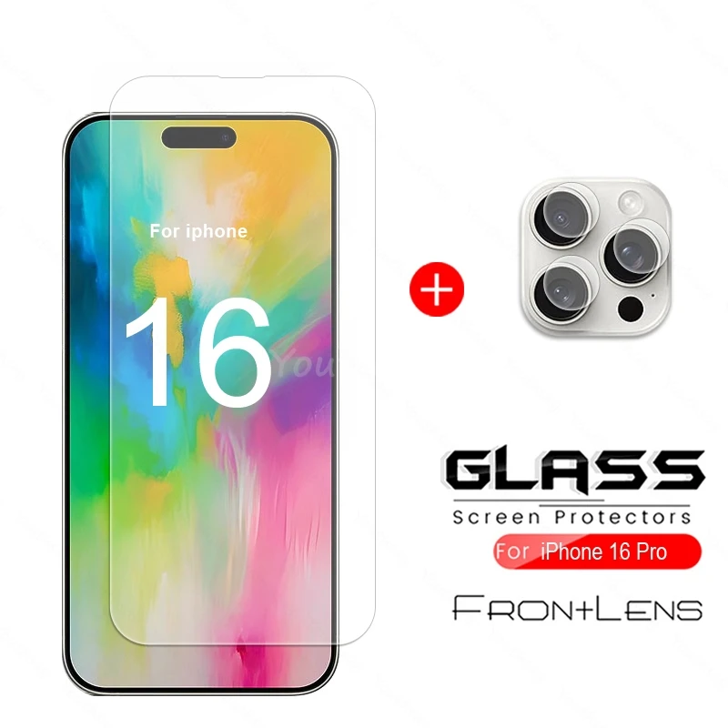 

For iPhone 16 Pro Glass For Apple iPhone 16 Pro Tempered Glass Phone Screen Camera Protector Film HD For iPhone 16 Pro Glass