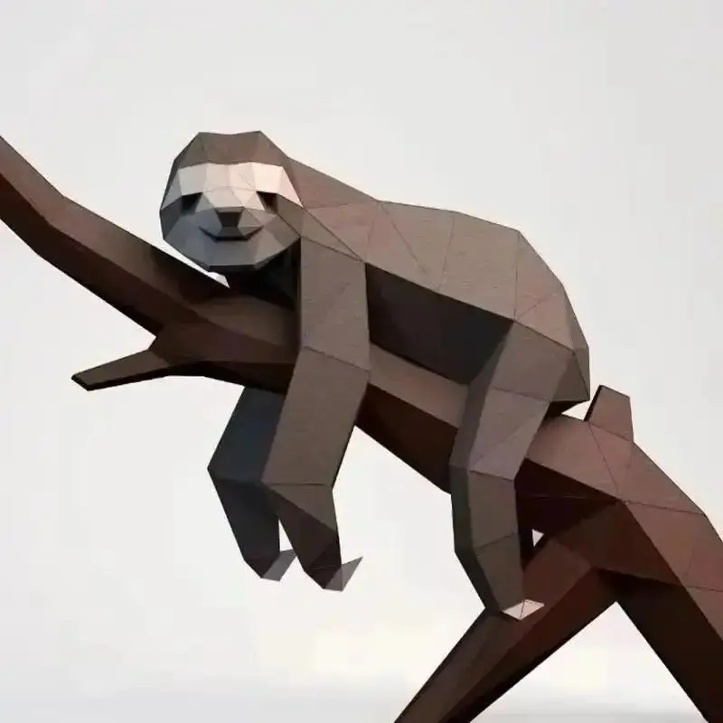 

Ленивец 3D бумажная модель украшение дома DIY Papercraft стереоскопические животные оригами крыльцо декор модель комплект низкие поли пазлы ручной работы