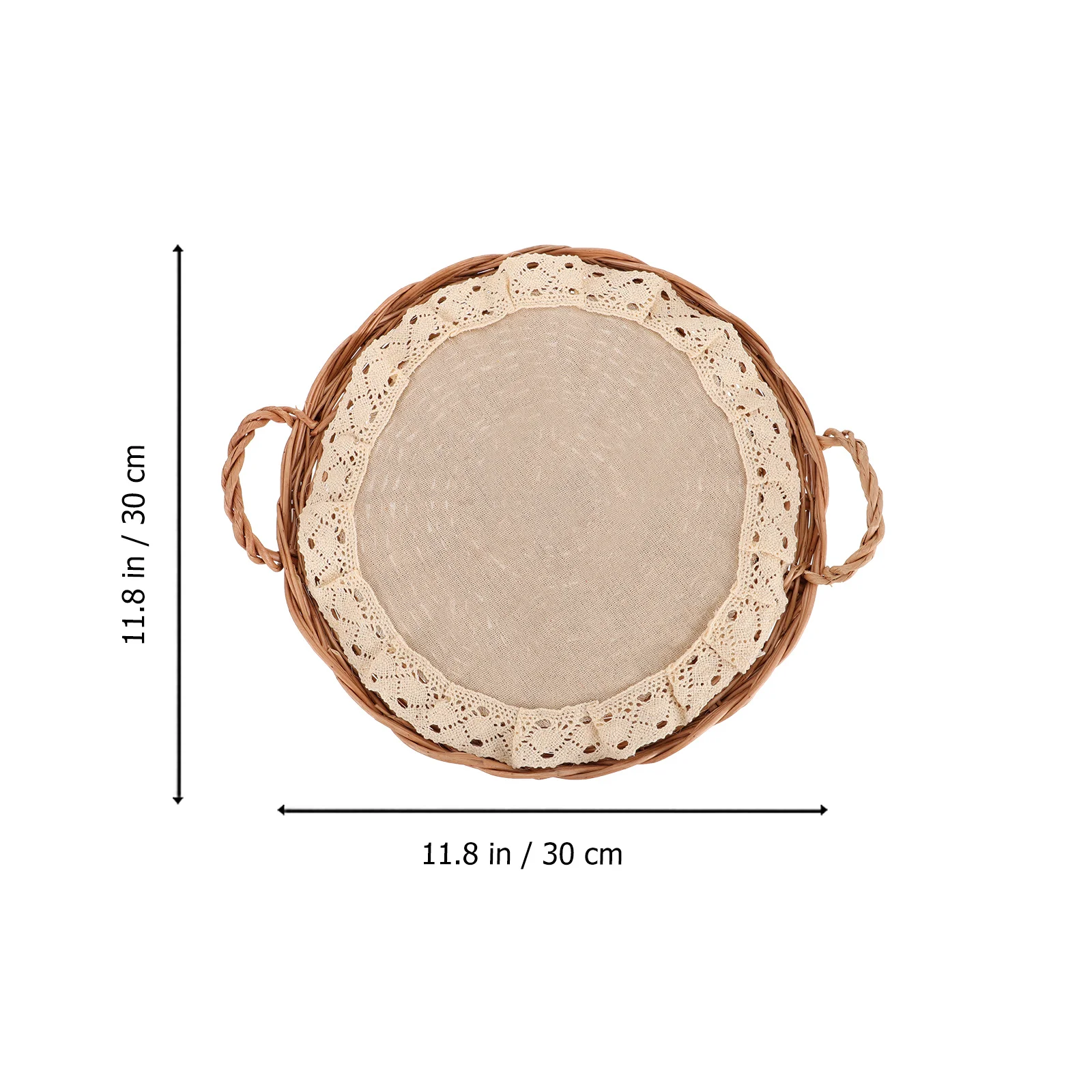 

Wicker Woven Tray Natural Wood Color Handmade Rattan Storage Basket for Home Decor Desktop Cabinet Sofa Fruit Bread Cosmetics