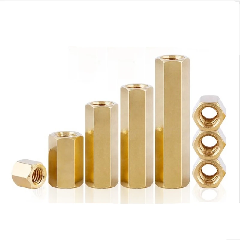 100pcs 3mm Thread M3 Hex Brass Standoff spacer Female to Female Spacing Screws Double pass Pillar M3*4/5/6/8/10/12/15/20/25/30mm