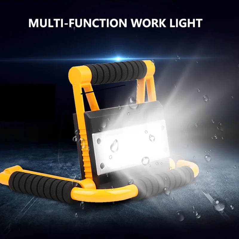 

LED Work Light Portable Flood Light COB Work Lamp Rechargeable Folding Waterproof Camping Lamp Job Site Lighting 300W