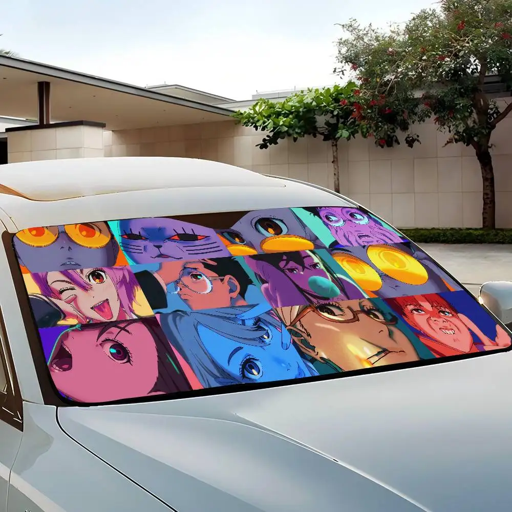 Anime DAN DA DAN Car Sunshade Shield Windshield Window Sun Blocker Cover Interior Protection for Truck SUV Visor Universal view 3