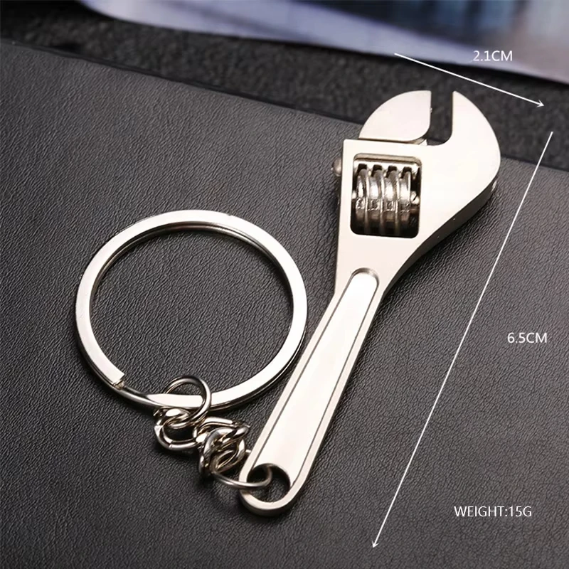 Simulation Tool Keychain Metal Creative Wrench Keychain Car Small Gift Pendant Adjustable image 2