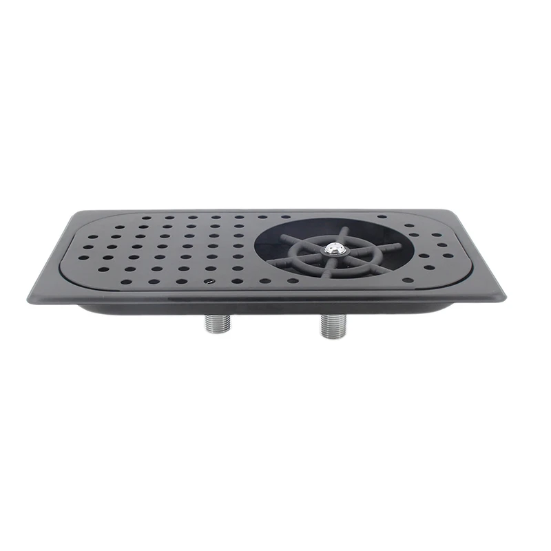 Standard Flush Mount Drip Tray with Glass Rinser Washer Stainless Steel  33cm x 18.8cm x 4cm Homebrew Bar Taproom Accessories