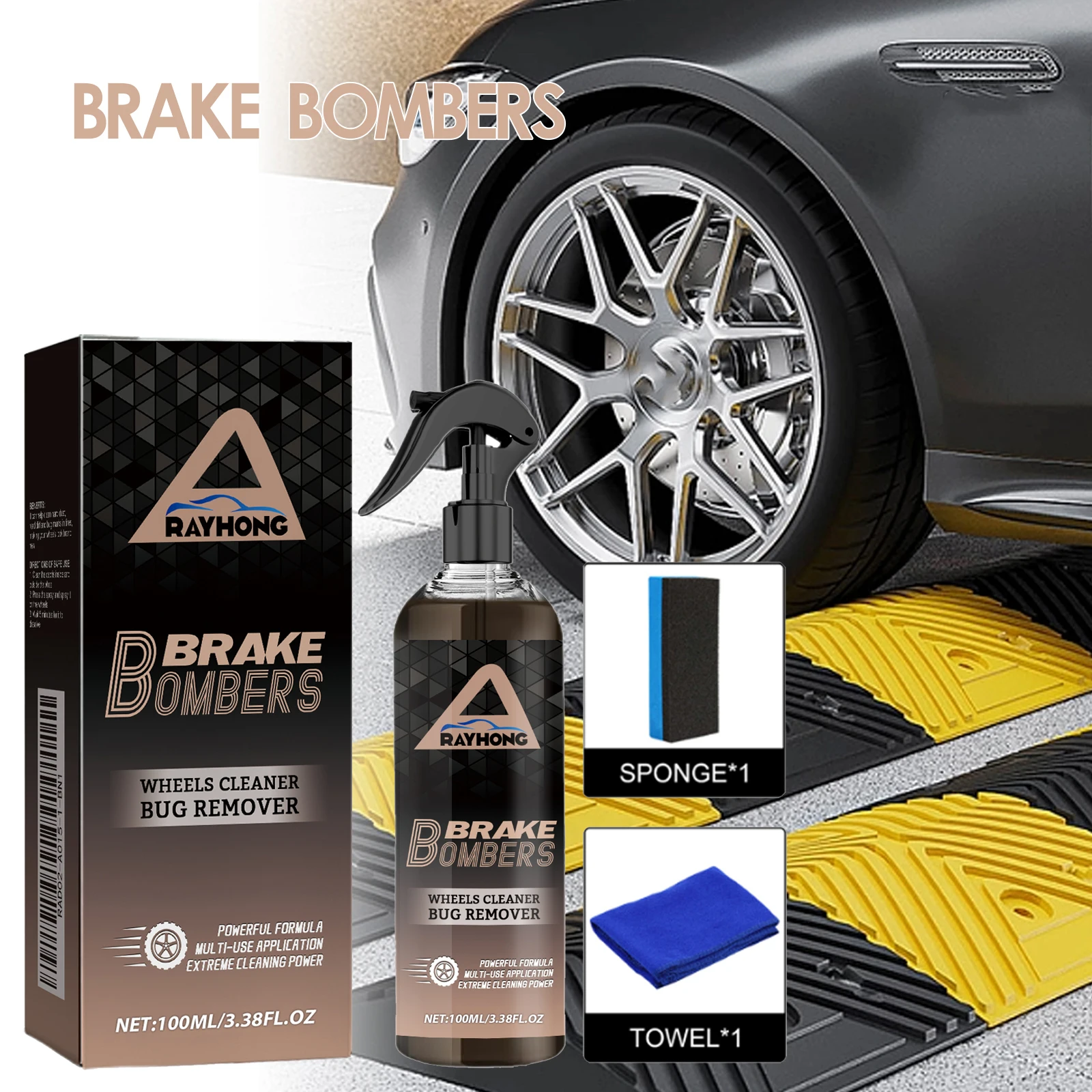 Eco-Friendly Brake-Specific Cleaner:Powerful Removal of Oil,Grease & Dust,Non-Corrosive,Prevents Brake Performance Degradation