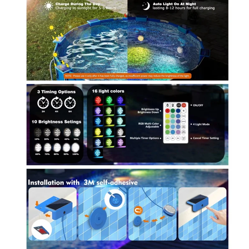 LED Solar Swimming Pool Underw - Pond Light Submersible recension och pris