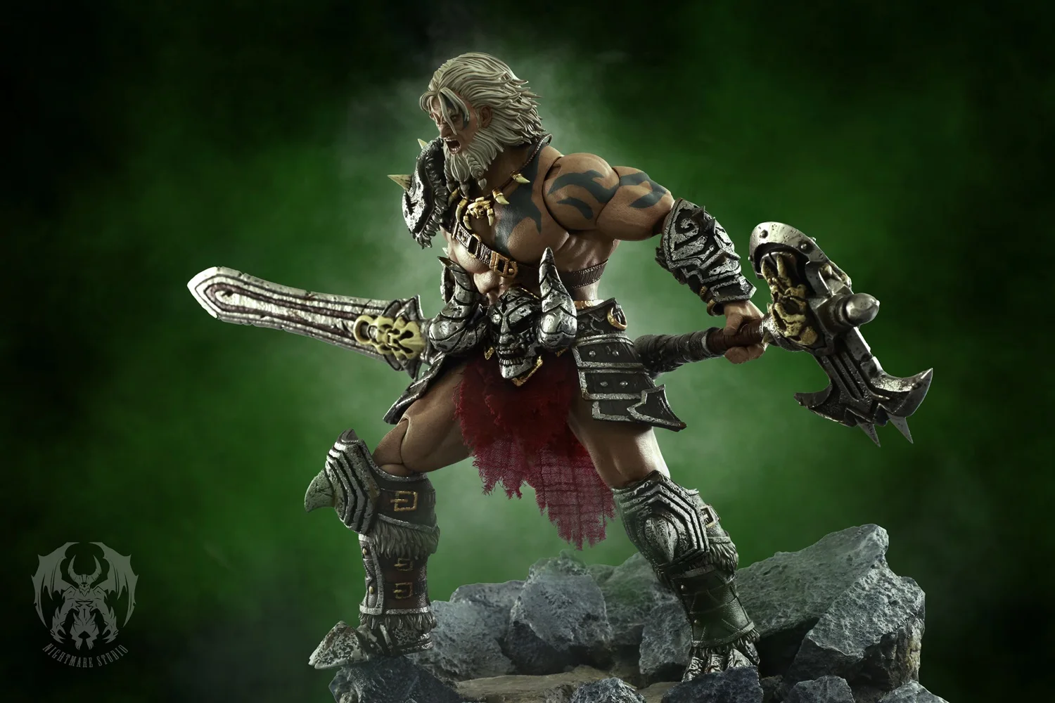 En Stock Nightmare Studio 1/12 santuario oscuro bárbaro Berserker figura articulada de Pvc regalos de juguete