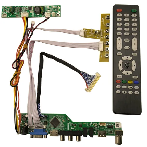 Imagen 1 del producto Nuevo Kit de placa controladora de TV LTM200KT10 LTM200KT12 LTM200KT13 TV + HDMI + VGA + AV + USB LCD placa controladora de pantalla LED