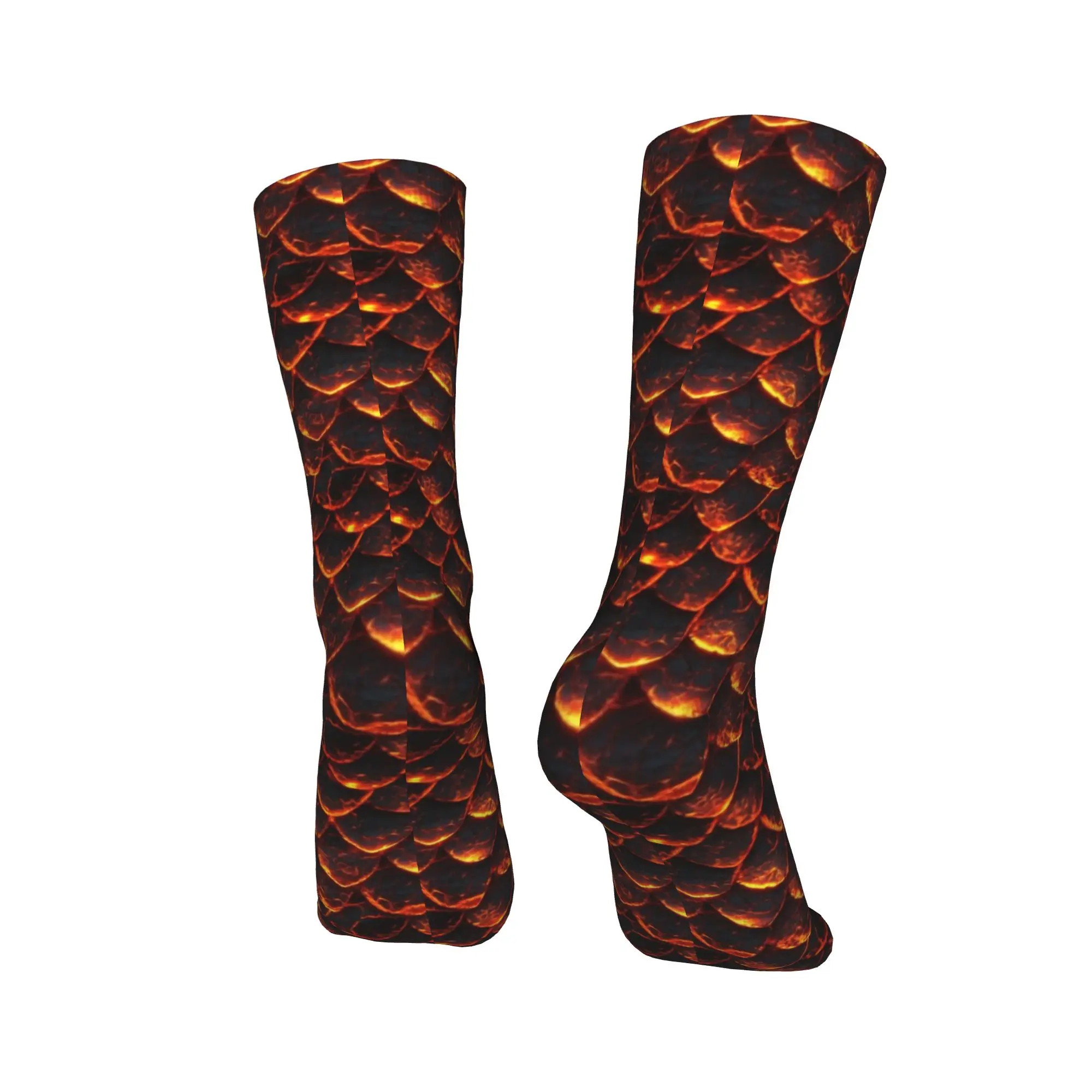 Kawaii Stockings The Skin Scales Of The Fire Dragon  Socks Men Women Warm Soft  Running Crew Socks