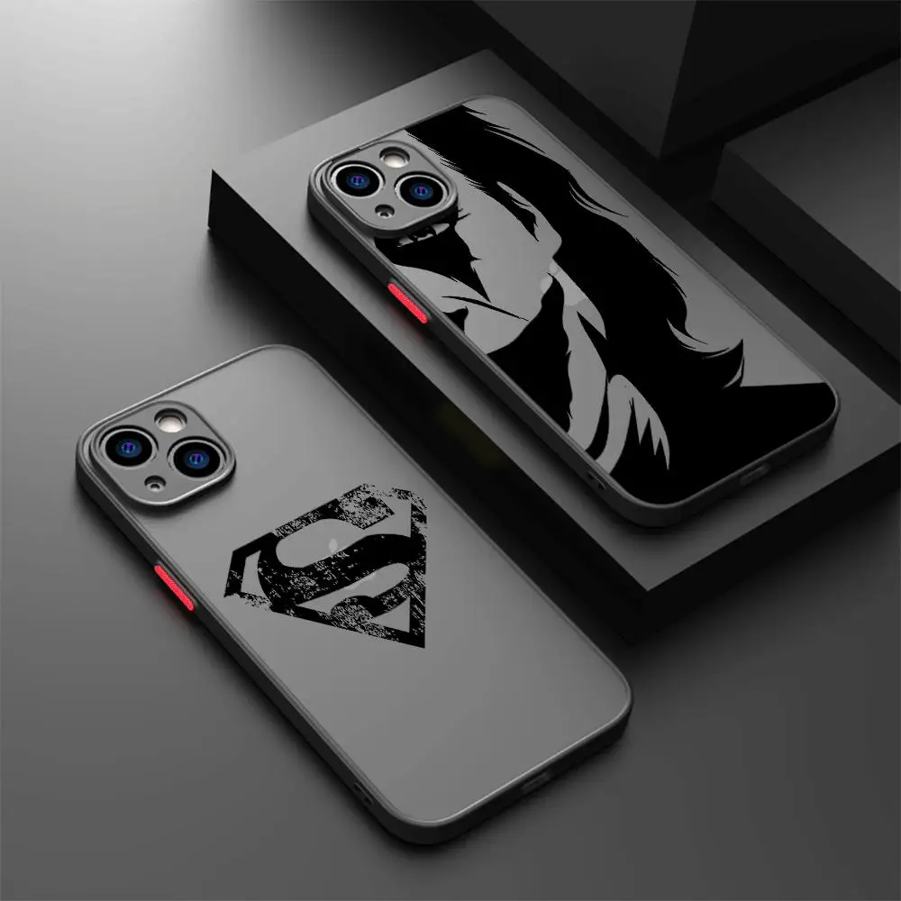 Phone Case for iPhone 11 15 Pro Max 7 8 Plus 11 Pro XS Max 14 13 Plus XR X 12 Mini Clear Superhero B-Batman Superman Cover Joker