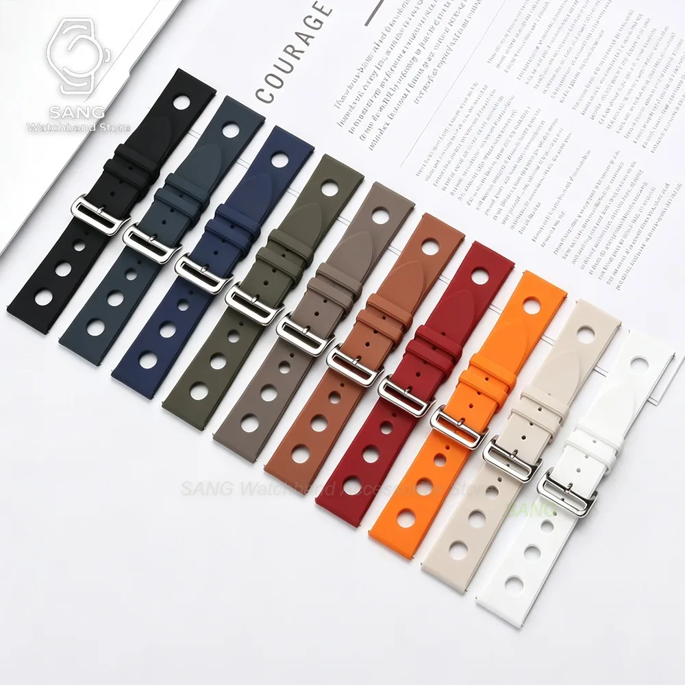 18/20/22mm Perforiertes Silikon-Uhrenarmband Universelles Sport-Uhrenarmband für Männer und Frauen Schnellverschluss-Armbänder für Seiko Weicher Handgelenkgurt – Detail 20