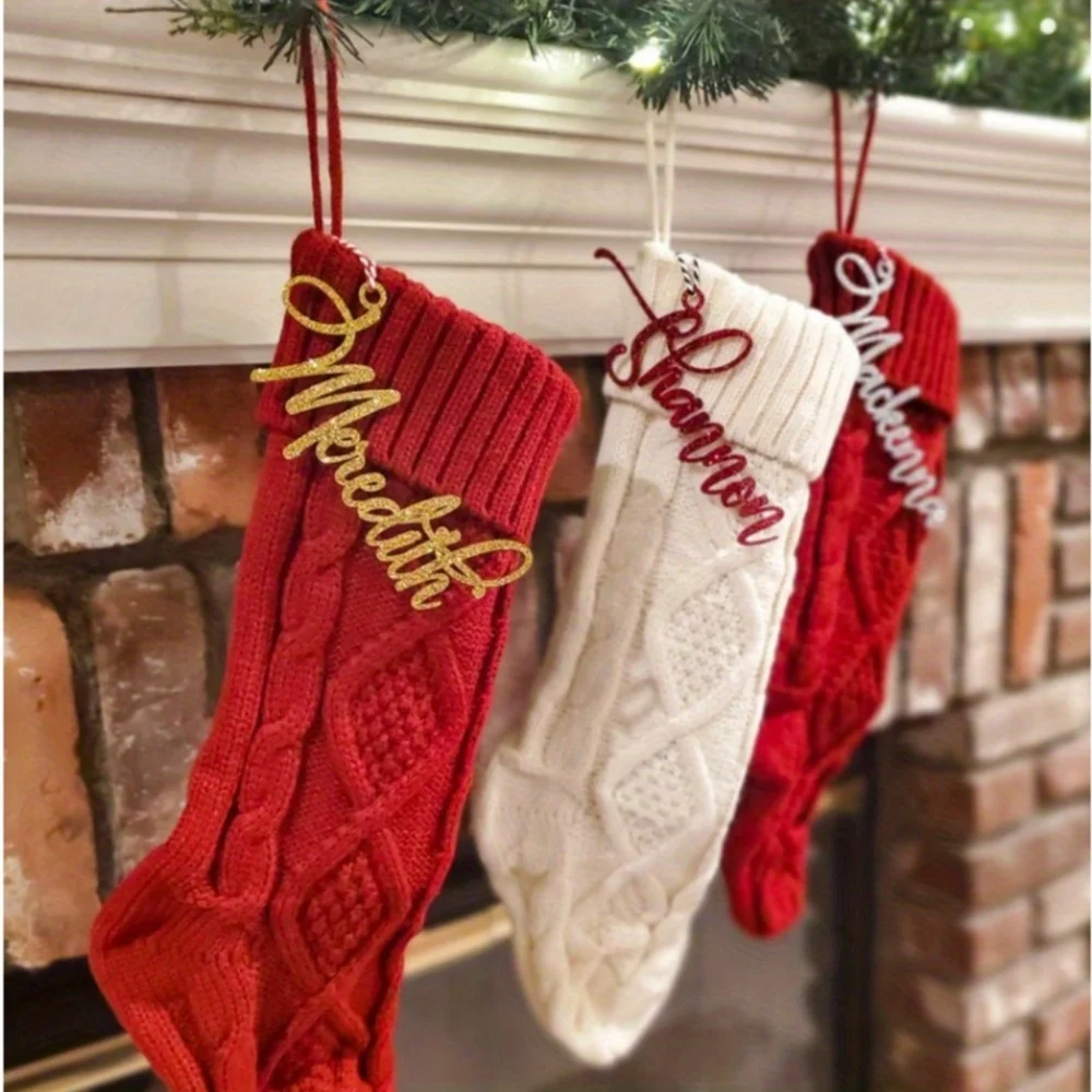 Name label Acrylic Christmas stockings Name label Personalization, Christmas label, wedding discount label,Unique Christmas gift