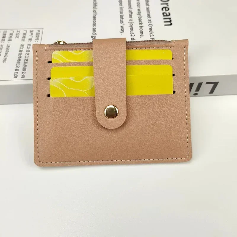 Mini Card Wallet PU Leather Vintage Organizer with Coin Pouch Multi Slot for ID Credit Cards Cash Lightweight Portable