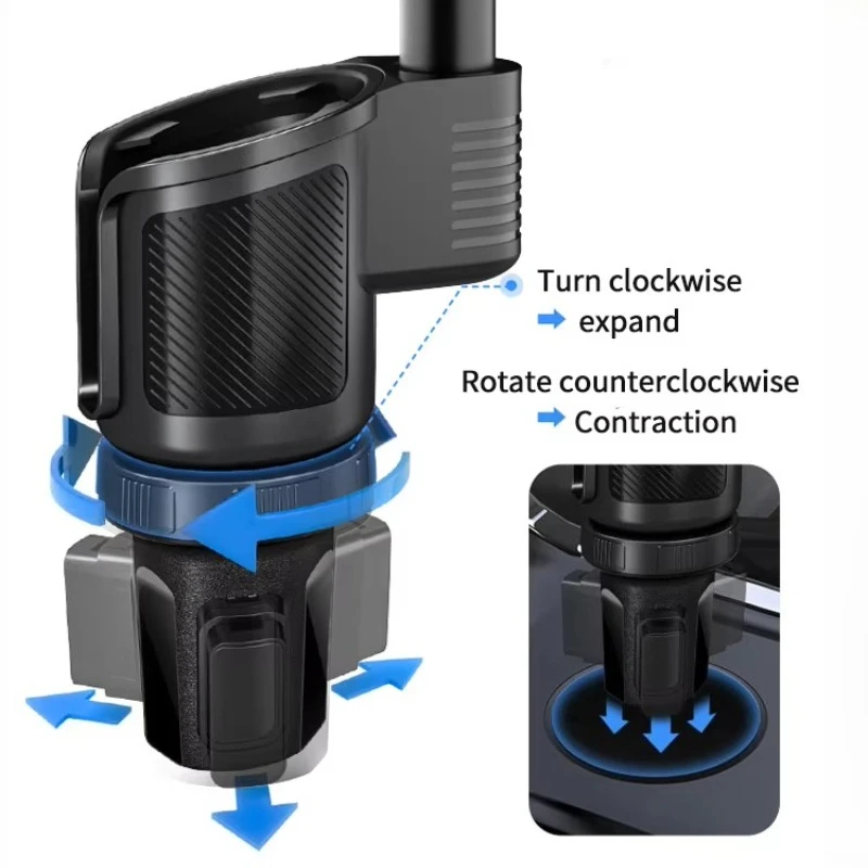 2-in-1 Universal Car Cup Phone Holder​​ Car Cup Mobile Phone Holder 360 Rotation Coffee Cup Cell Phone Holder Mount Wholesale