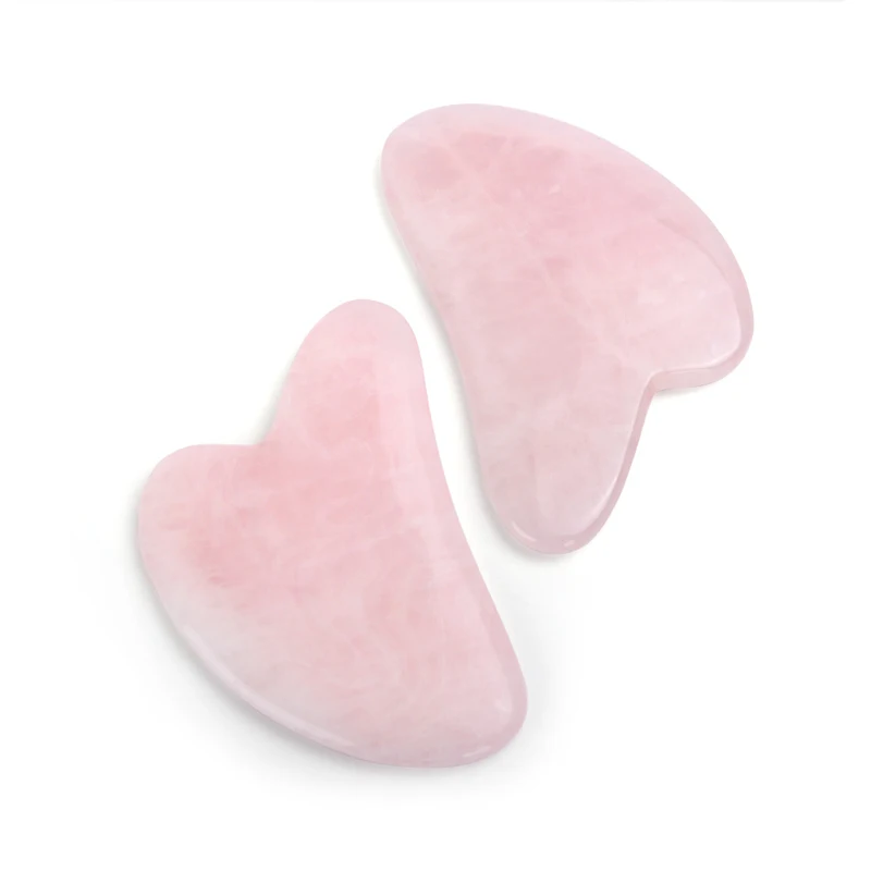 Rose Quartz Jade Guasha Massage Tool Natural Stone Scraper Chinese Gua Sha Board Face Massager Neck Back Body Facial Scraping