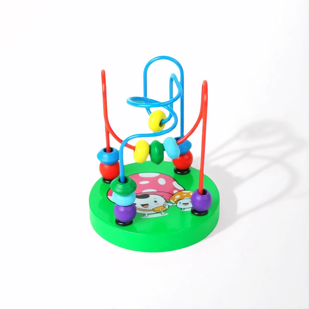 몬테소리 아기 장난감 나무 롤러 코스터 구슬 미로 유아 조기 학습 교육 퍼즐 수학 장난감 어린이를위한