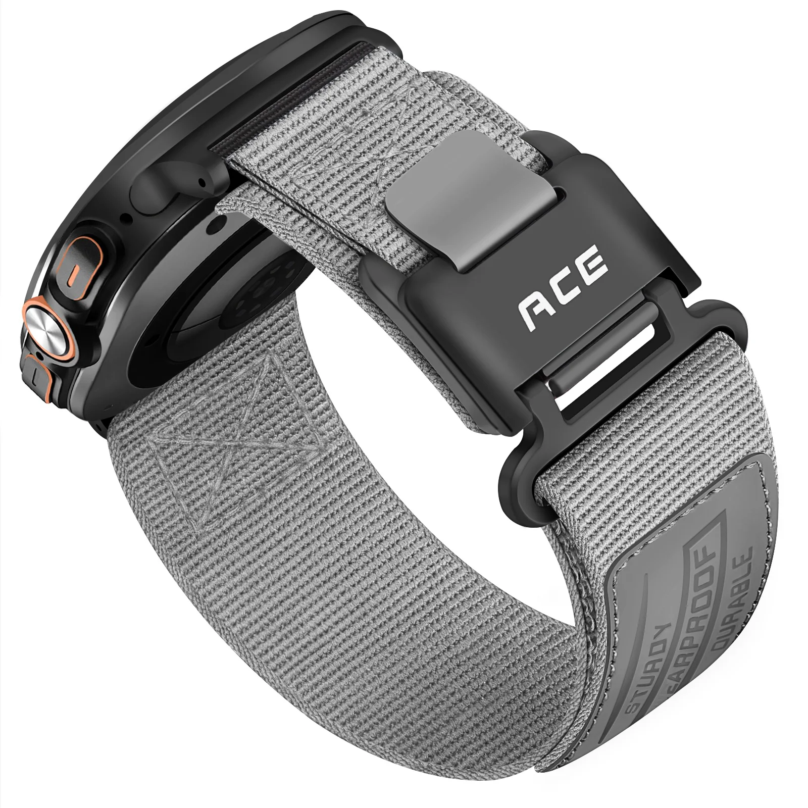 Das Armband ist geeignet für die Samsung Galaxy Watch Ultra 47mm (Modell 2024/2025) Herren-Sport-Nylon-Armband mit Magnetverschluss – Detail 13