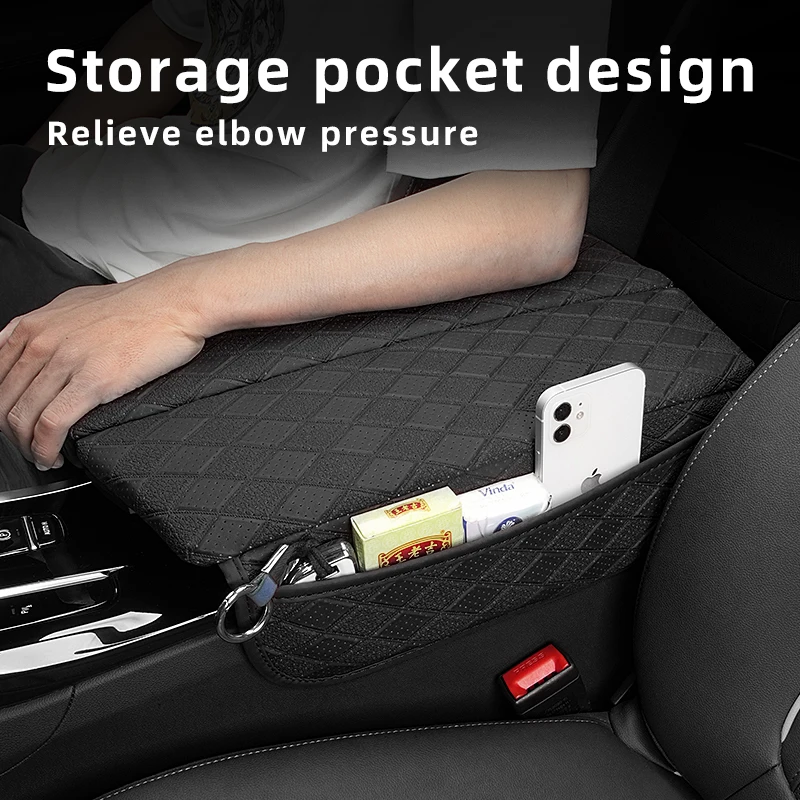 Car Armrest Protector Cover Center Console PU Leather Pad With Storage For BMW 5 Series G30 G32 6GT 2018-2023 Auto Accessories