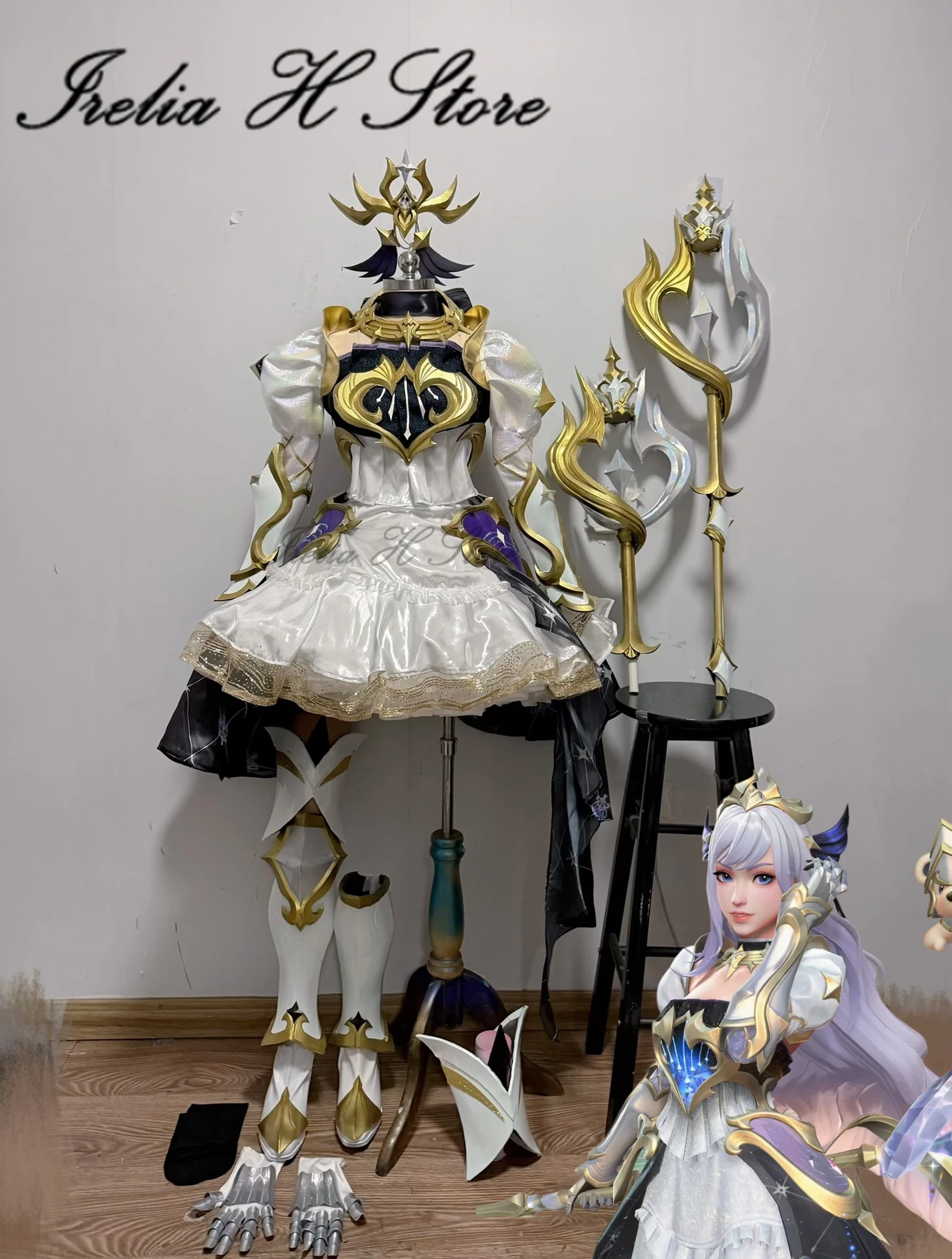 

Irelia H Store Love Confession Lux Cosplay Costume Women Prestige LOL Full set Halloween Cosplays Game Customized
