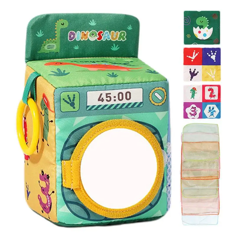 Tissue Box Toy For Kids Cute Dinosaur Cloth Crinkle Early Education Toy Washing Machine Shape Sensory Toy Boys And Girls