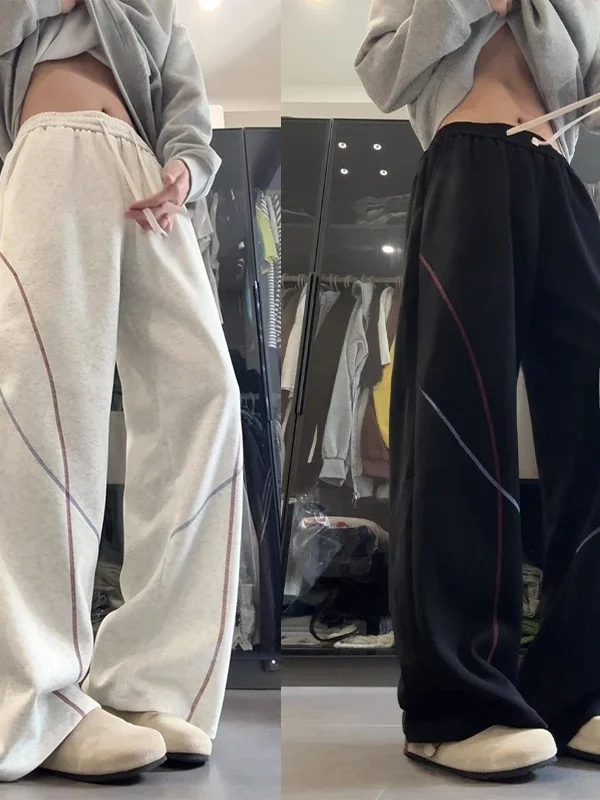 

Высококачественные брюки Hassed Line American Sle Knife: широкие, свободные, прямого кроя, мужские, осенние, повседневные, длинные