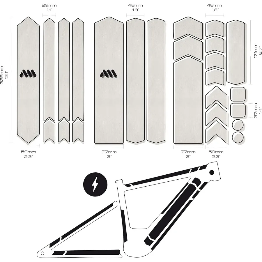 All Mountain Style Bike Frame Protector Adhesive Tape for Electric Bikes Durable Scratch and Impact Resistance Protection for O