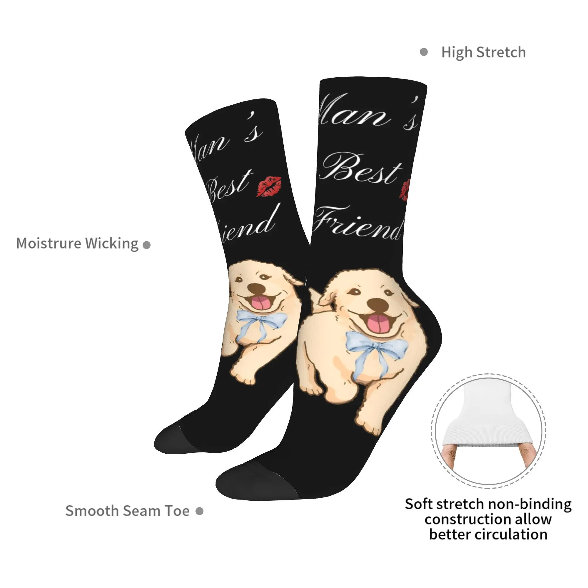 Melhor amigo do homem sabrina carpinteiro meias das mulheres dos homens meias harajuku primavera verão outono inverno meio tubo meias