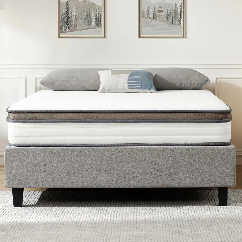 King Mattress, 10 Inch King Memory Foam and Spring Hybrid Mattress,Mattress in a Box with Independent Spring