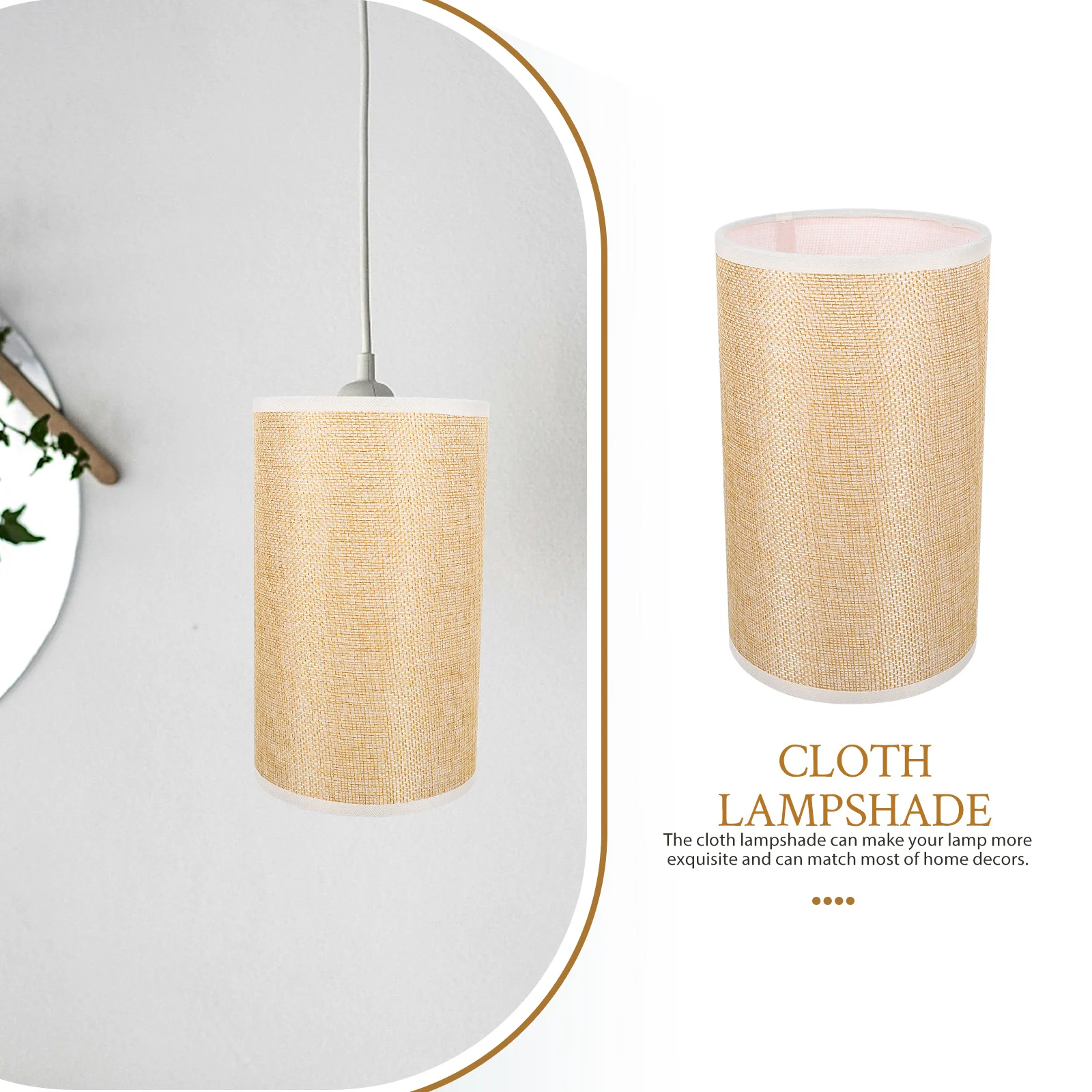 

Linen Lamp Shade Fine Workmanship Lampshade Shades for Pendant Wall Hanging Fabric Woven Bedside Supply