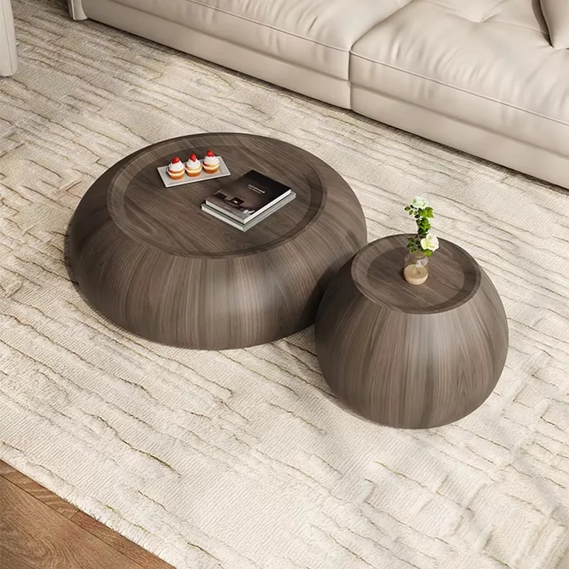 Modern simple wooden coffee pebble living room  fashion home decoration table function multi-piece table