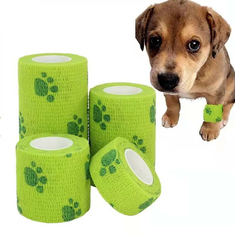 Pet Bandage Elastic Self Adherent Cohesive Bandage for Dog Cat Horse Non-Woven Self Adhesive Sport Tape for Knee Ankle