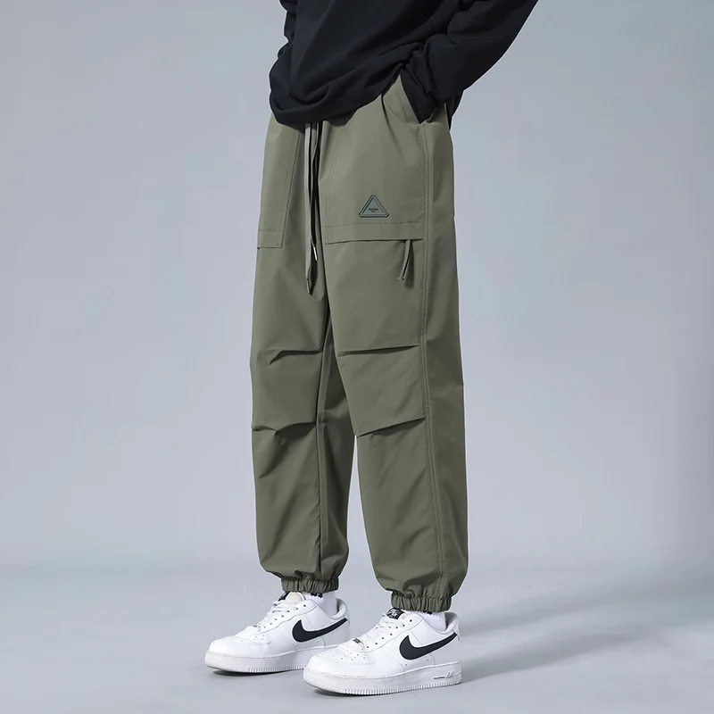 New Men's Harlan Pants Straight Loose Neutral Sweatpants Casual Korean Version Wide Pants Cargo Cropped Pant Outdoor Trousers