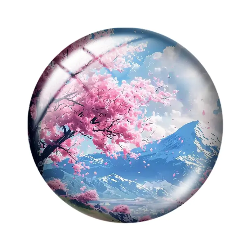 Cherry Blossom Black Cat 12/18/20/25mm glass cabochon  bracelet pendant rings for jewelry demo earrings back Making findings