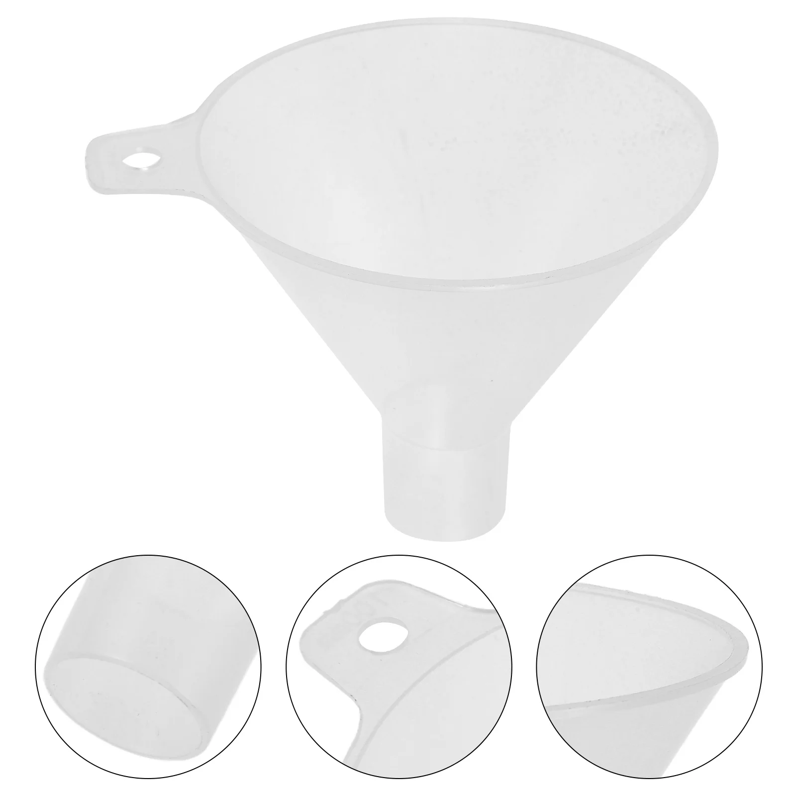 Plastic PP Laboratory Funnel Flat Bottomed Design Easy Pouring for Large Volume Reagent Addition Lab Filling Funnel Clear