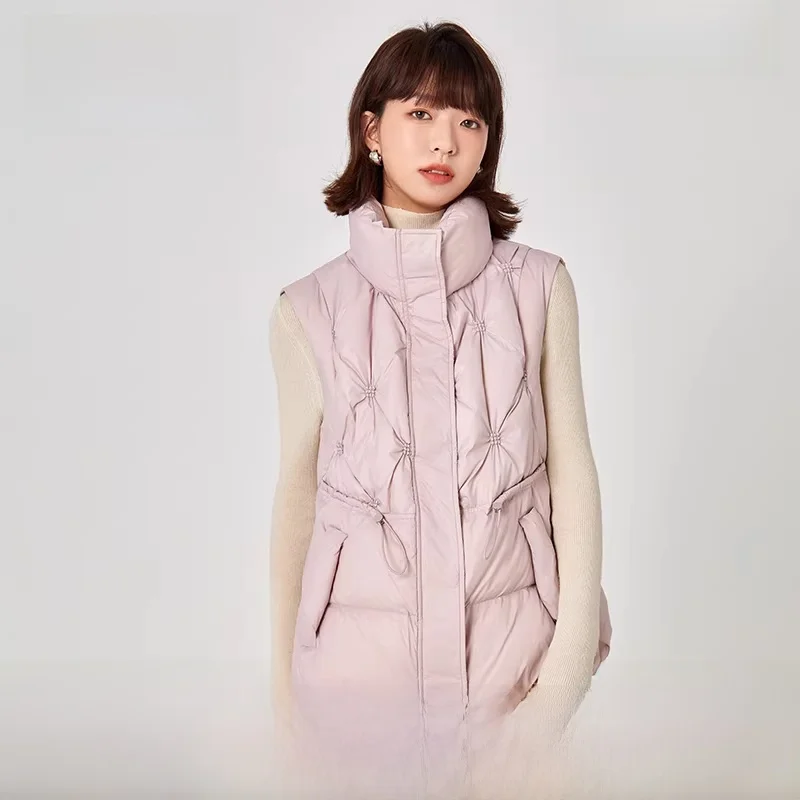 

Snow Flng Women's ort down Vest 2025 New Sweet Stand Collar Jaet Outerwear Versatile Autumn Winter Coat Commute Sle S...