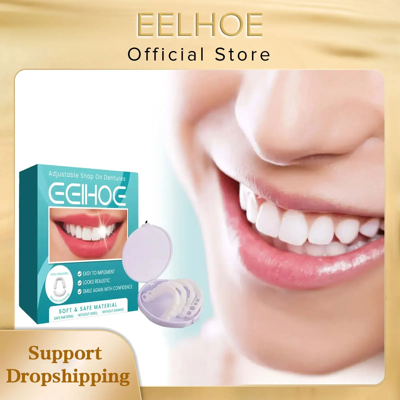 Adjustable Snap-On Teeth Veneers | Teeth Braces Temporary Whitening Dental Solution | Perfect for Confident Smiles Dental Cover