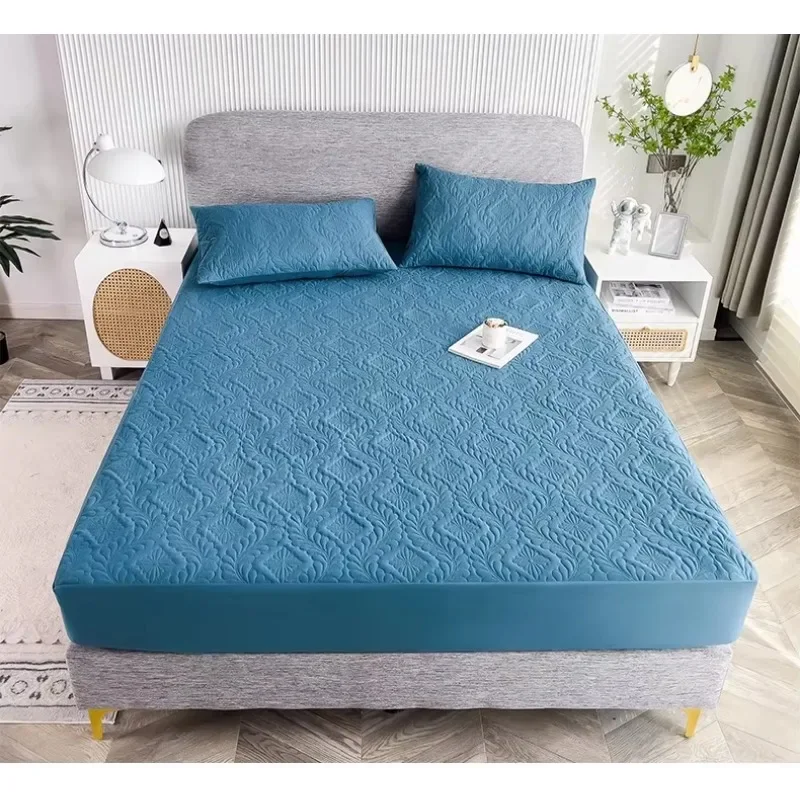 

Waterproof Thicken Mattress Pad Protector Breathable Durable Fitted Sheet Bed Cover Quilted Embossed 150x200 180x200 200x220